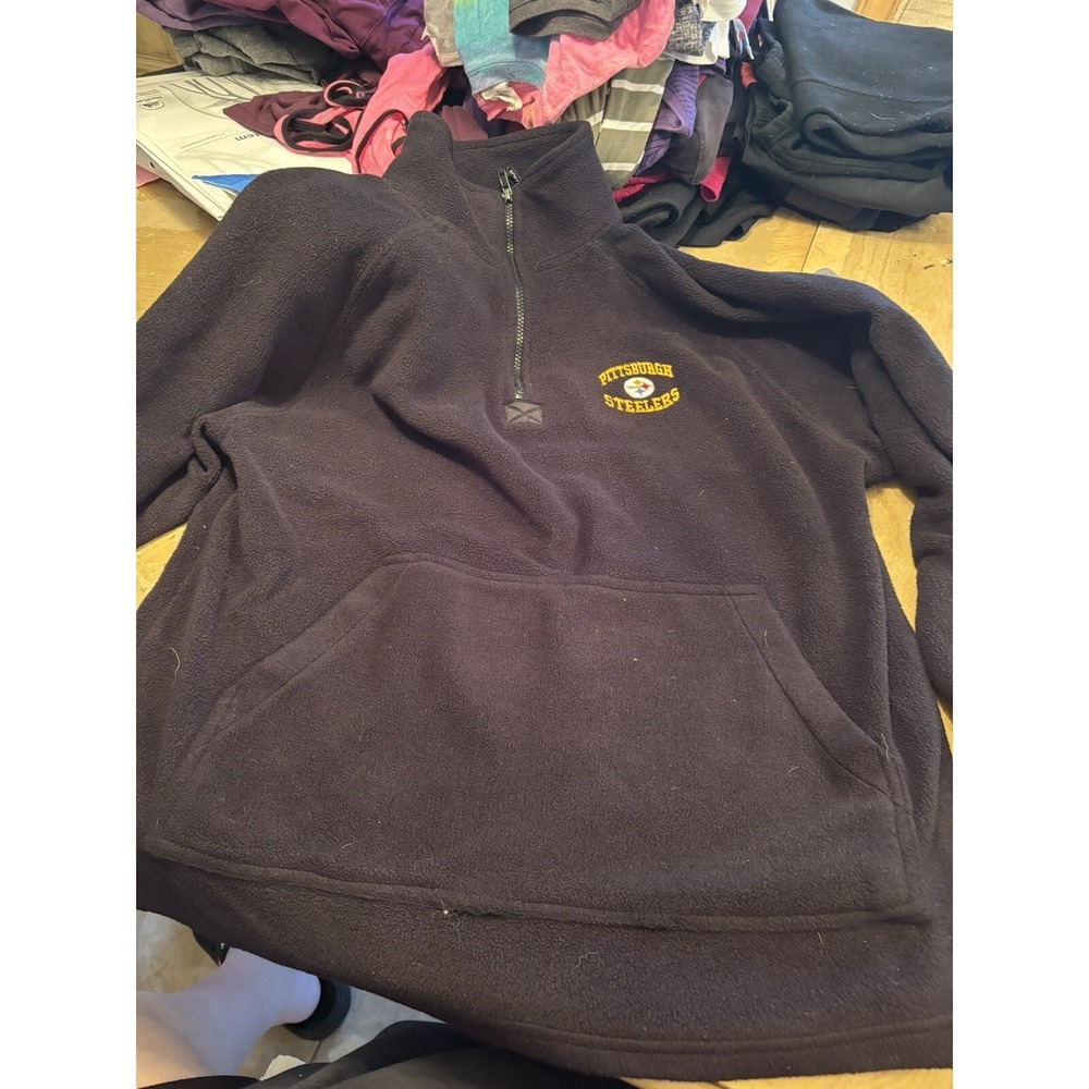 Pittsburgh Steelers Vintage Large  Partial Zip With Hand Warmers Jacket Theedge